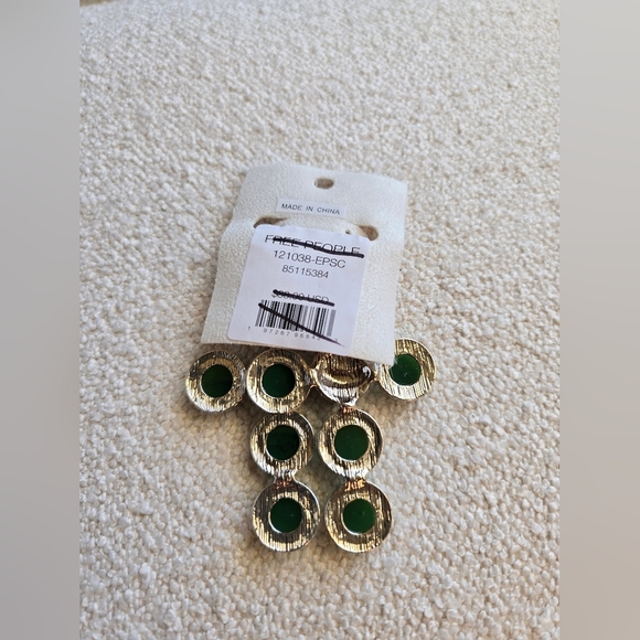 NWT! Free People, Time ls On My Side Dangles, Silver/Jade,$38! - Picture 5 of 6